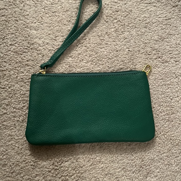 Green joy Mangano purse with removable clutch - Picture 7 of 12
